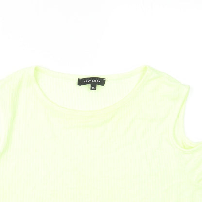 Womens UK Size 14 New Look Green Cropped T-Shirt