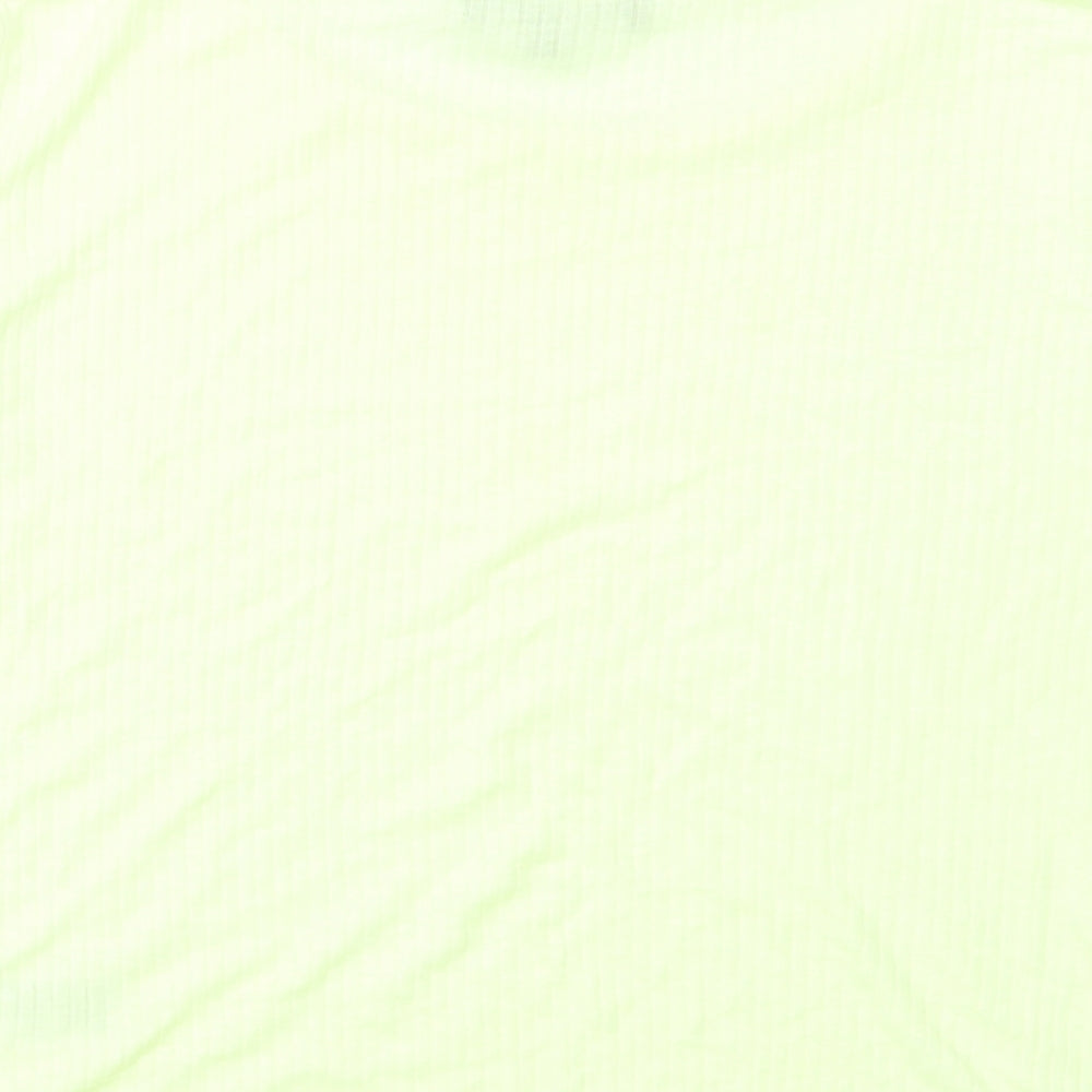 Womens UK Size 14 New Look Green Cropped T-Shirt