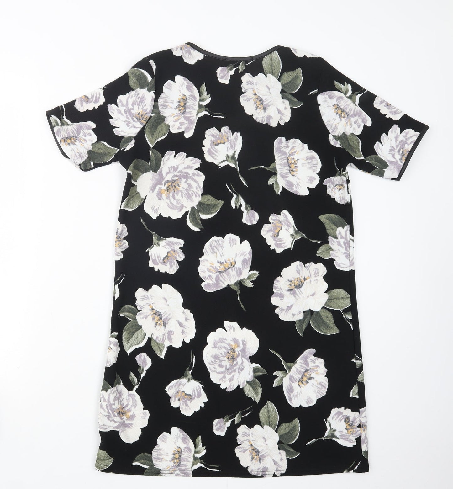Quiz Womens Black Floral  Shirt Dress  Size 10