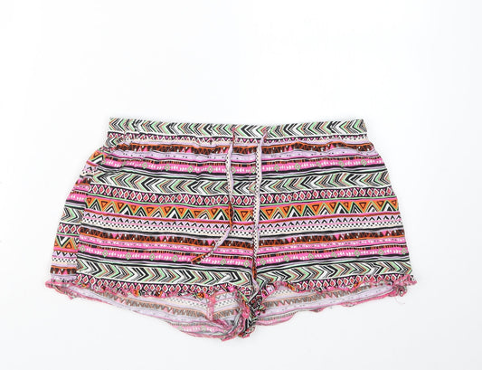 Atmosphere Womens Purple Geometric  Hot Pants Shorts Size 10