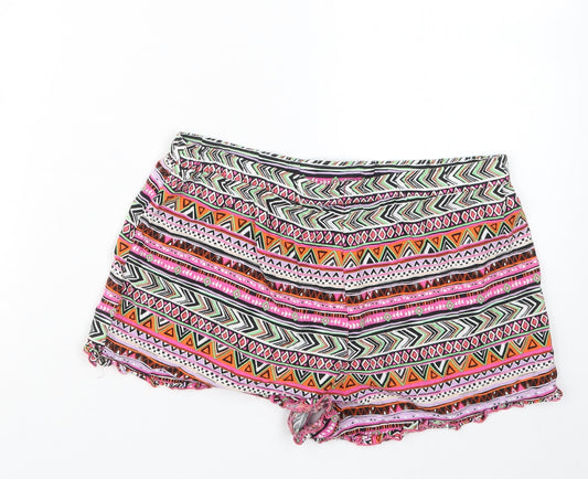 Atmosphere Womens Purple Geometric  Hot Pants Shorts Size 10