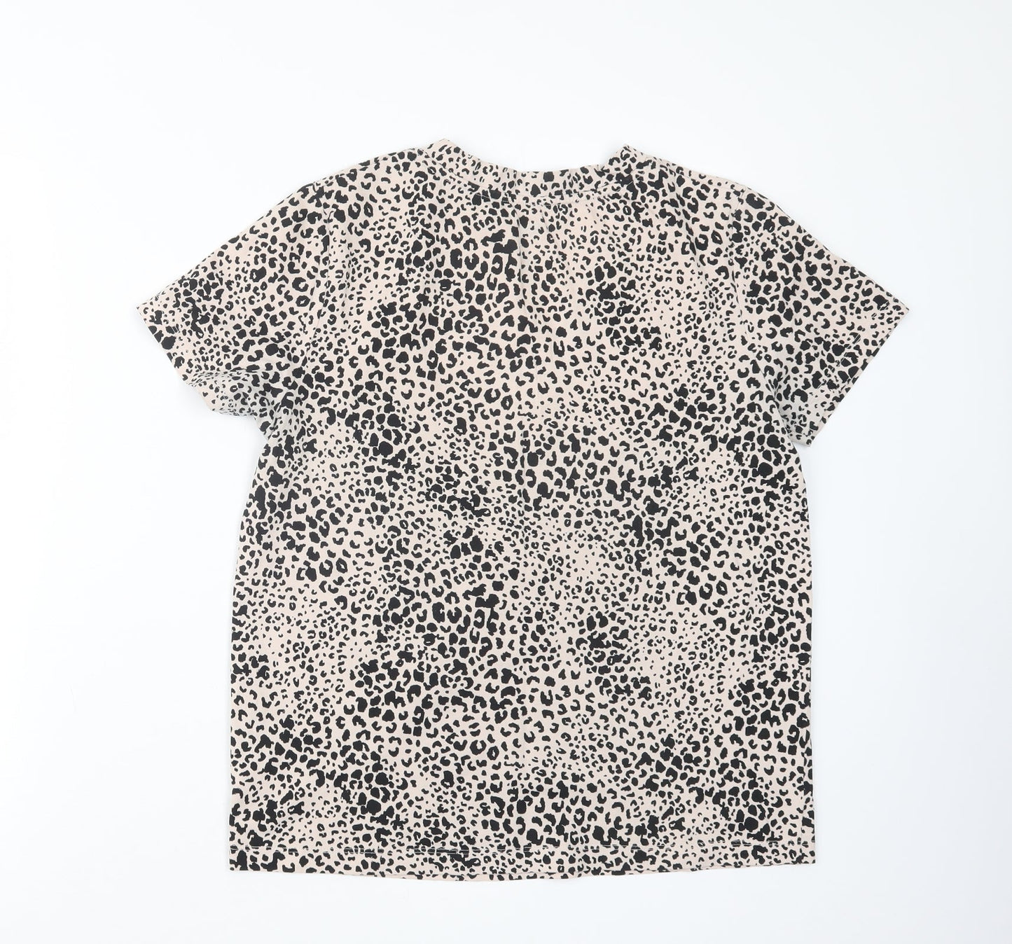 F&F Womens Black Animal Print  Basic T-Shirt Size 10