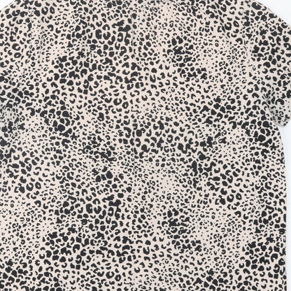 F&F Womens Black Animal Print  Basic T-Shirt Size 10