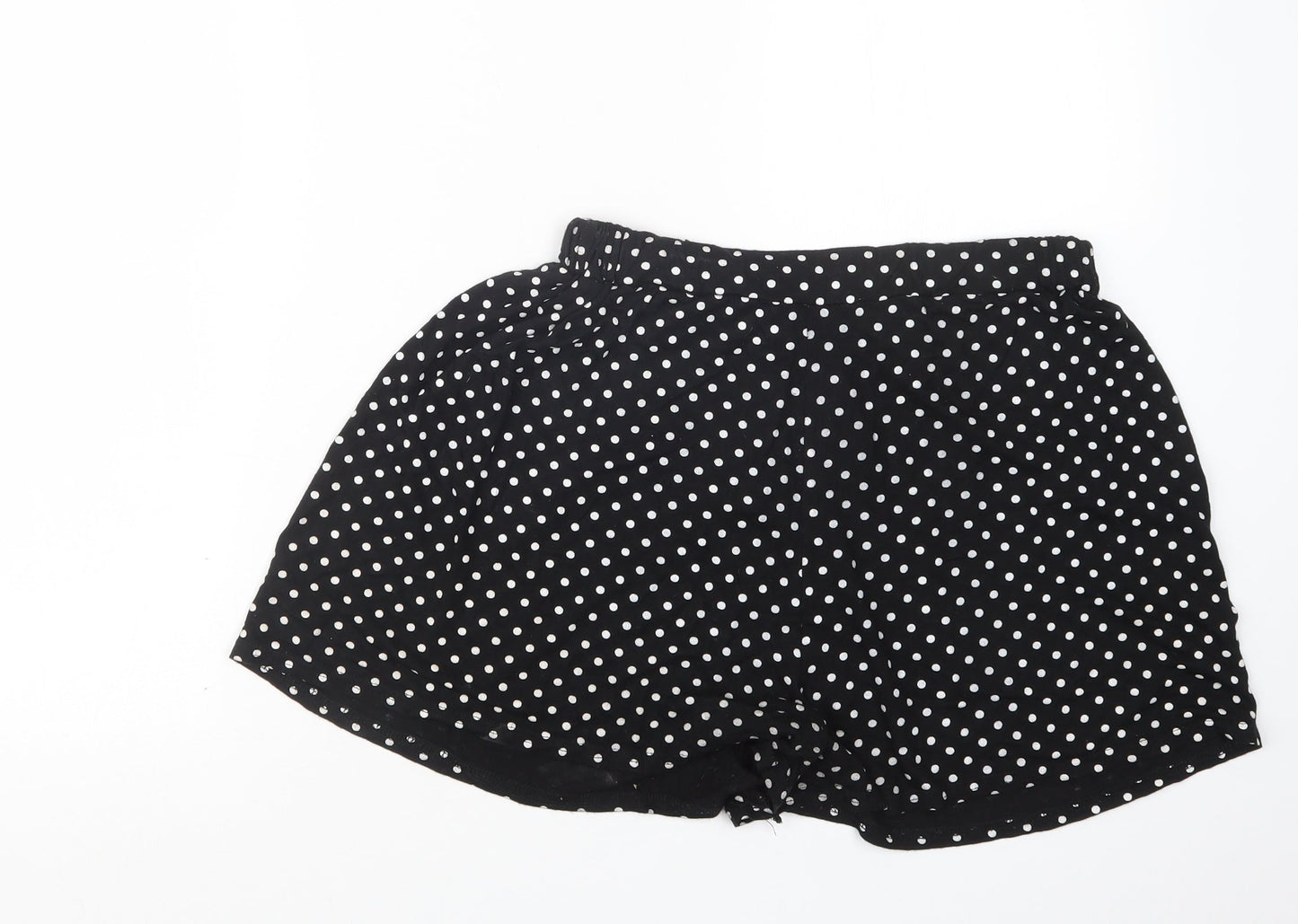 PRETTYLITTLETHING Womens Black Polka Dot  Hot Pants Shorts Size 12