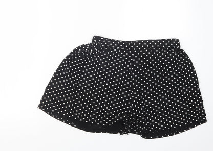 PRETTYLITTLETHING Womens Black Polka Dot  Hot Pants Shorts Size 12