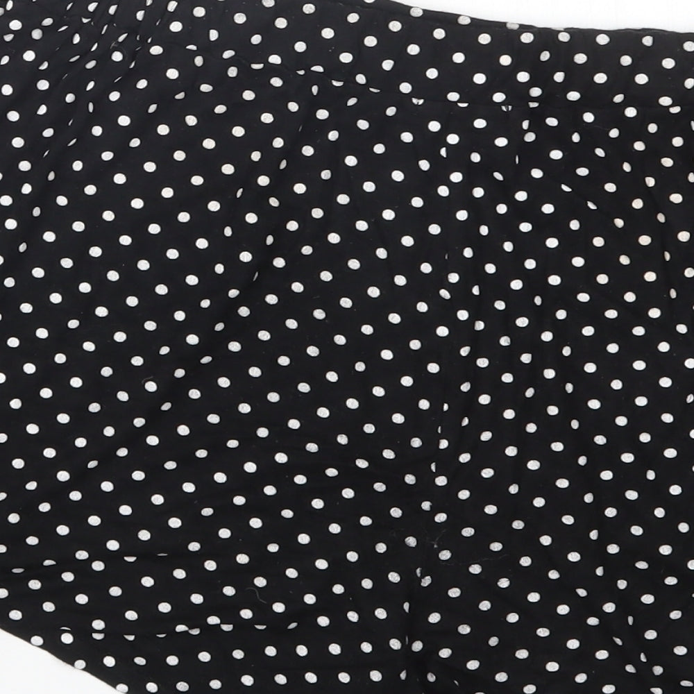 PRETTYLITTLETHING Womens Black Polka Dot  Hot Pants Shorts Size 12