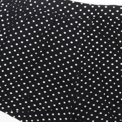 PRETTYLITTLETHING Womens Black Polka Dot  Hot Pants Shorts Size 12