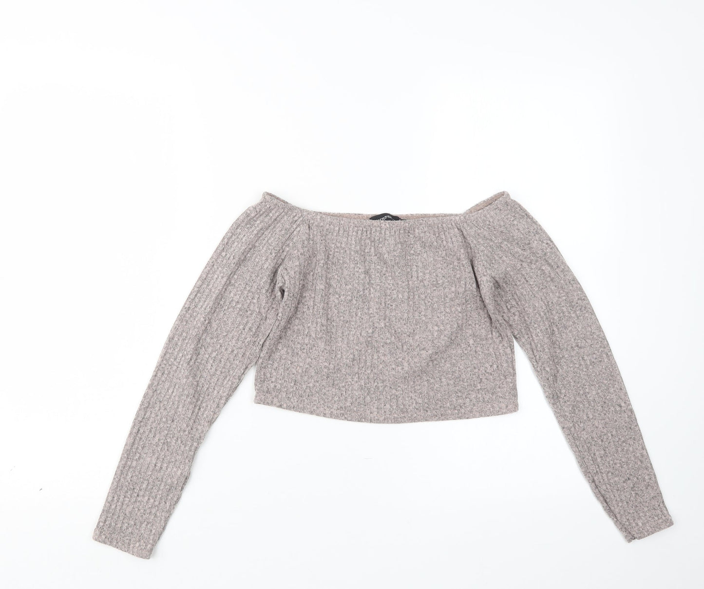 Womens UK Size 12 PRETTYLITTLETHING Purple Cropped T-Shirt