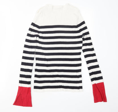 HEART AND SOUL Womens Blue Striped  Pullover Jumper Size 12
