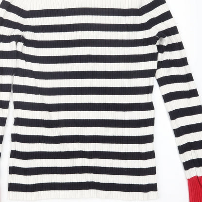 HEART AND SOUL Womens Blue Striped  Pullover Jumper Size 12