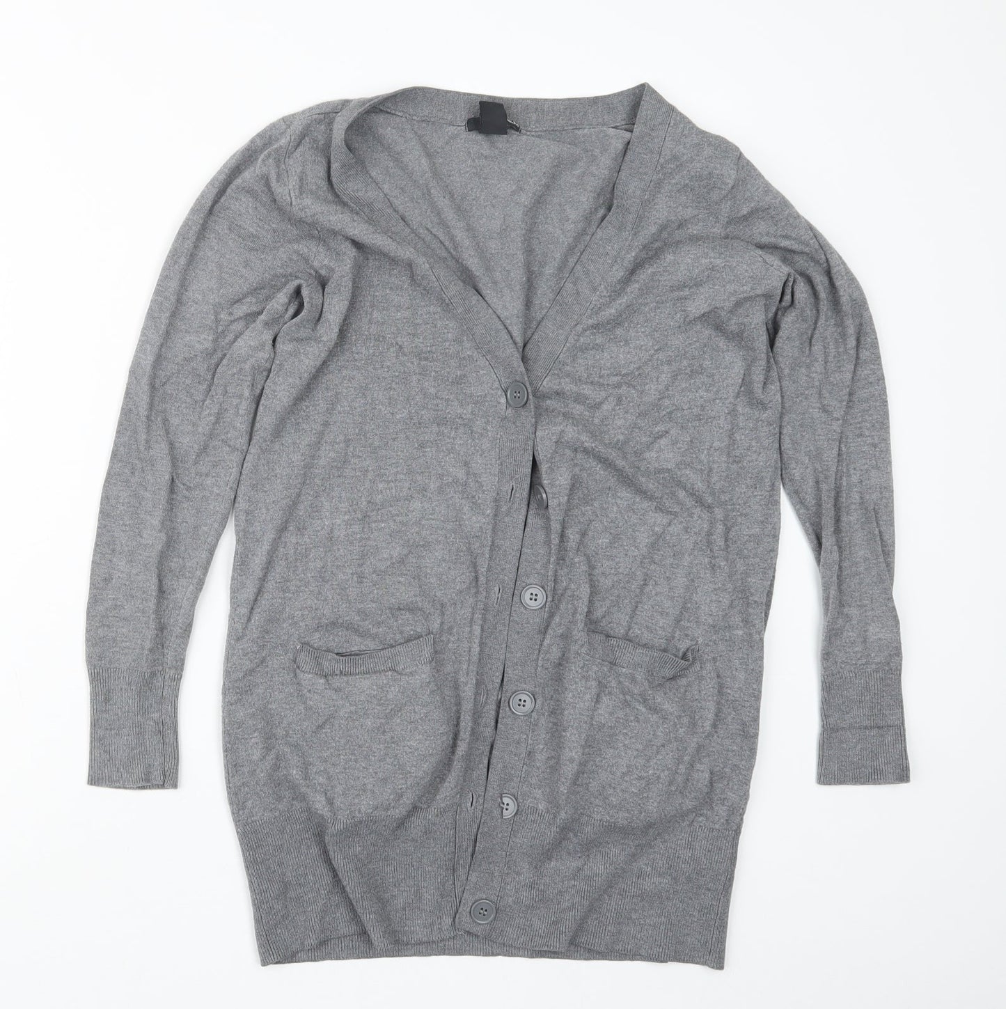 Womens UK Size S H&M Grey Cardigan Jumper