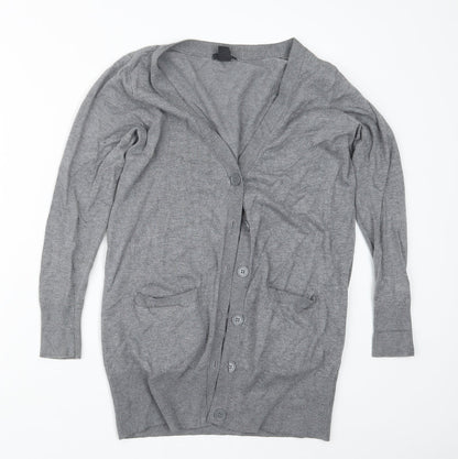 Womens UK Size S H&M Grey Cardigan Jumper