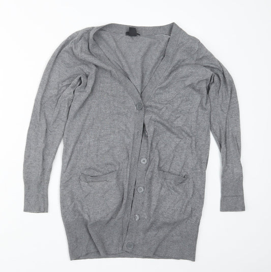 Womens UK Size S H&M Grey Cardigan Jumper