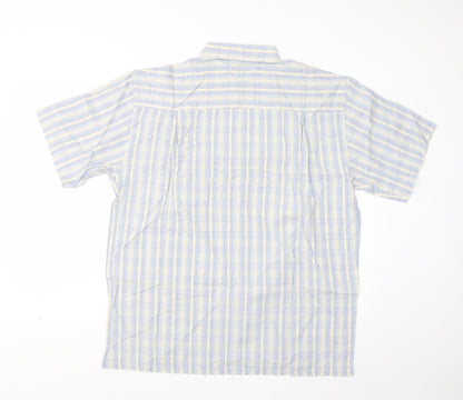 TNX Mens Blue Check   Button-Up Size L