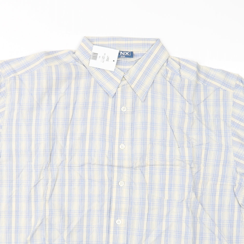 TNX Mens Blue Check   Button-Up Size L