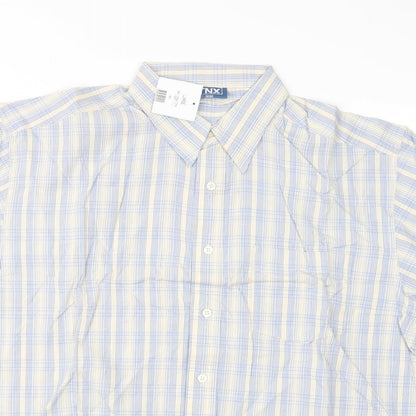 TNX Mens Blue Check   Button-Up Size L
