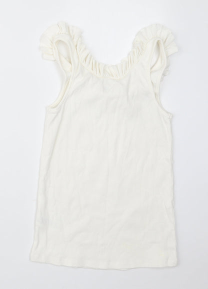 F&F Womens White Geometric  Top Pyjama Top Size 8