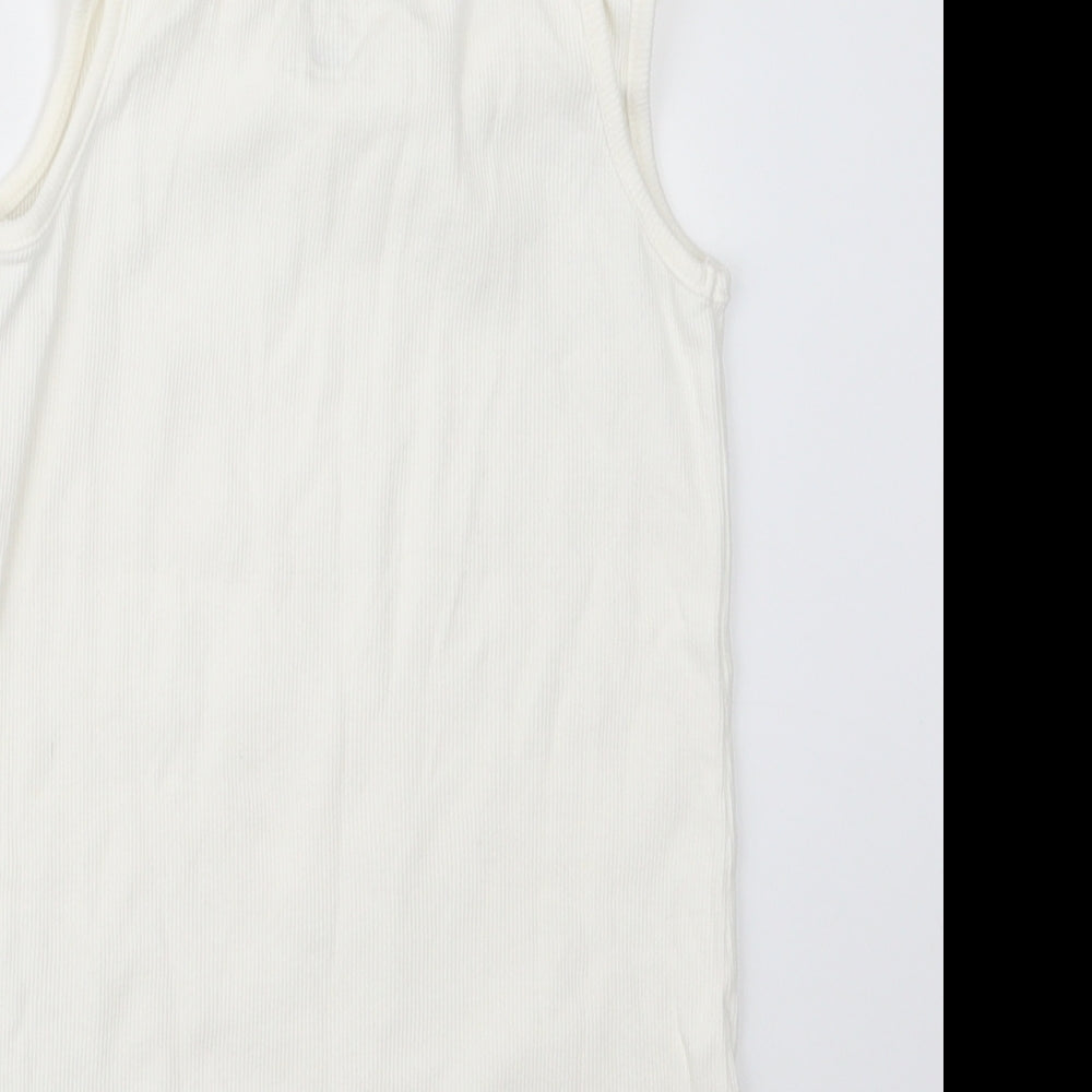 F&F Womens White Geometric  Top Pyjama Top Size 8