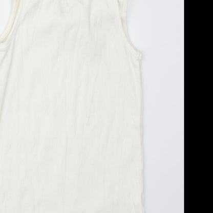 F&F Womens White Geometric  Top Pyjama Top Size 8