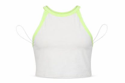 Front view of New Look women’s white cropped t-shirt, size UK 10