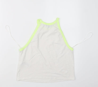 Womens UK Size 10 New Look White Cropped T-Shirt