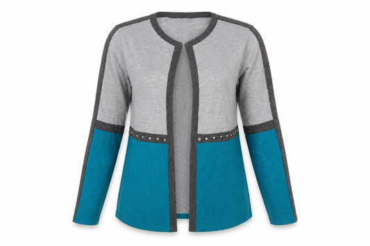 Front view of Classics women’s multicoloured cardigan jumper, size S