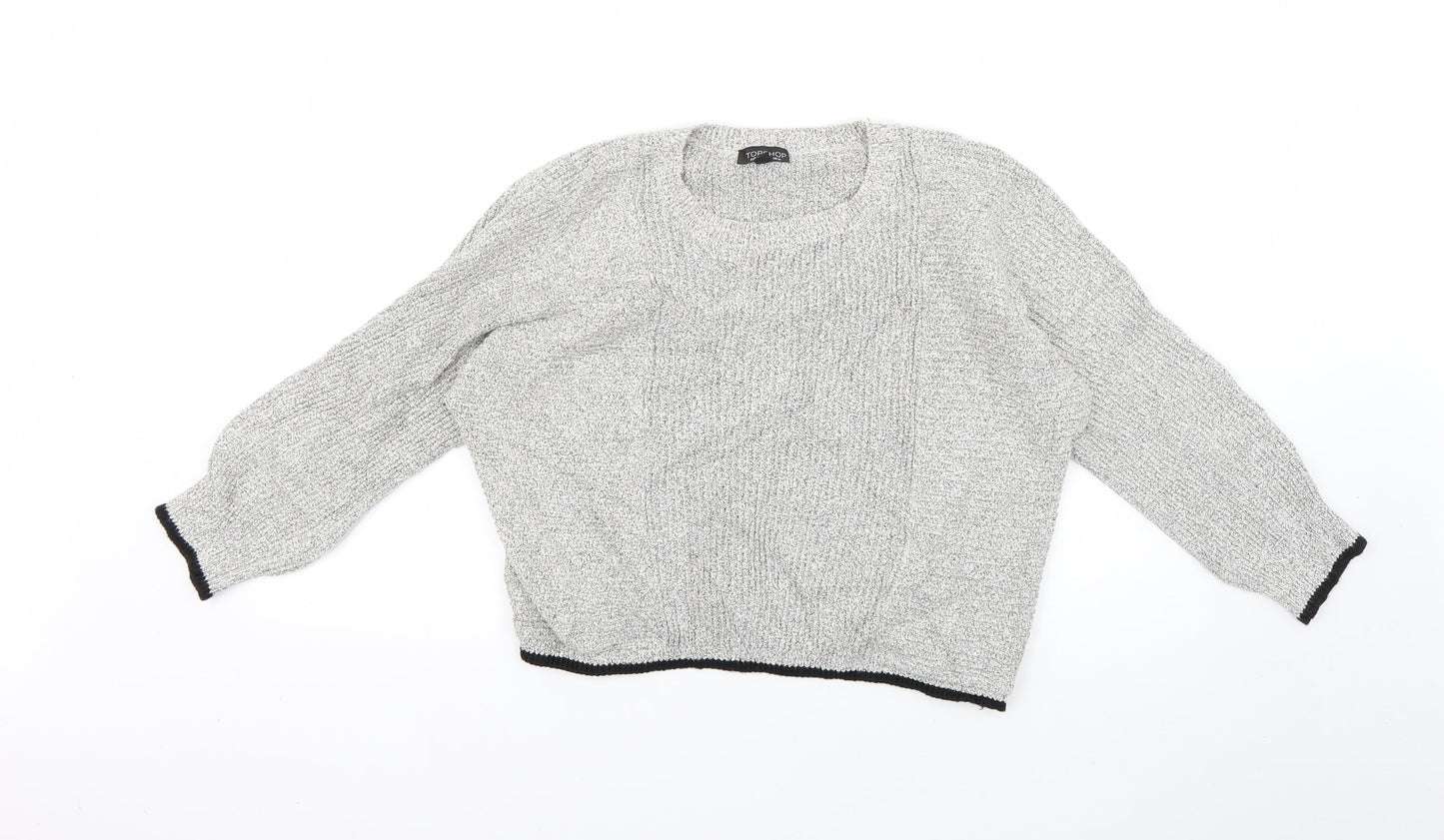Womens UK Size 10 Topshop Grey Pullover Jumper