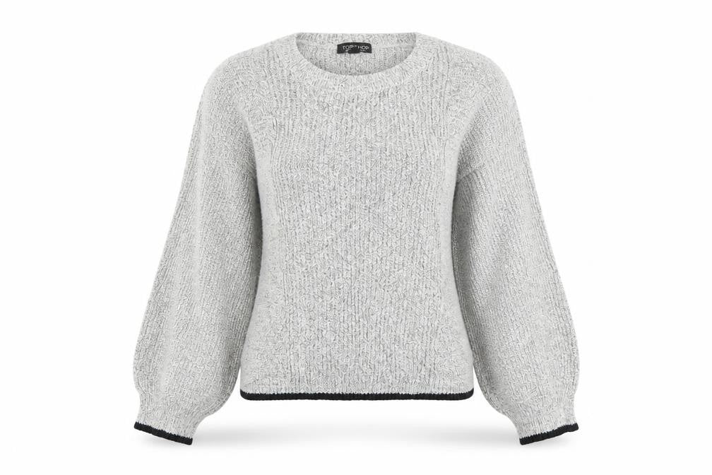 Womens UK Size 10 Topshop Grey Pullover Jumper
