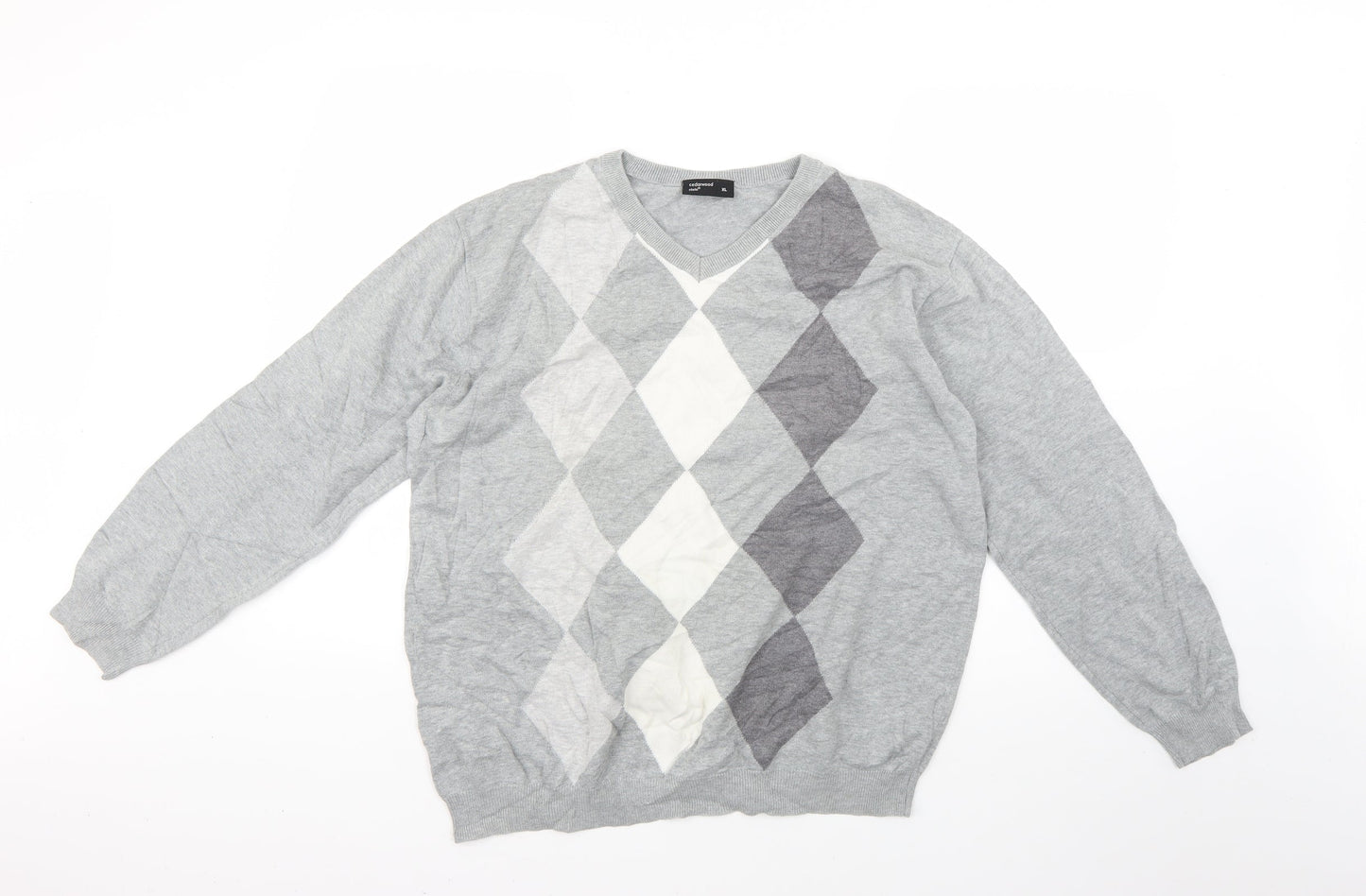 Cedar Wood State Mens Multicoloured Argyle/Diamond  Pullover Jumper Size XL