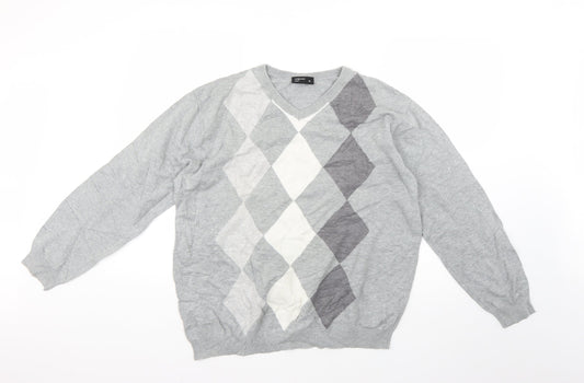 Cedar Wood State Mens Multicoloured Argyle/Diamond  Pullover Jumper Size XL