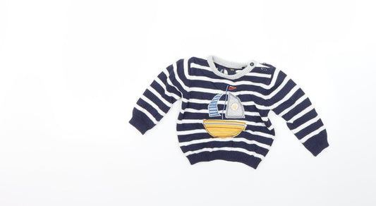 TU  Multicoloured Striped  Pullover Jumper Size 6-9 Months