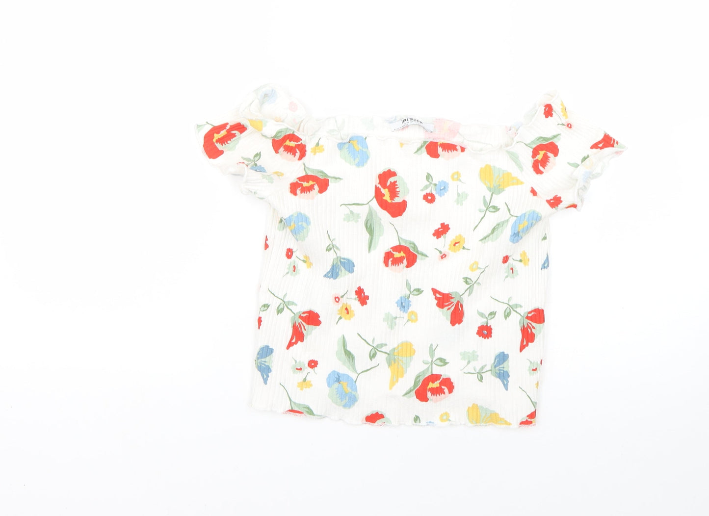 Womens UK Size M Zara Multicoloured Basic Blouse