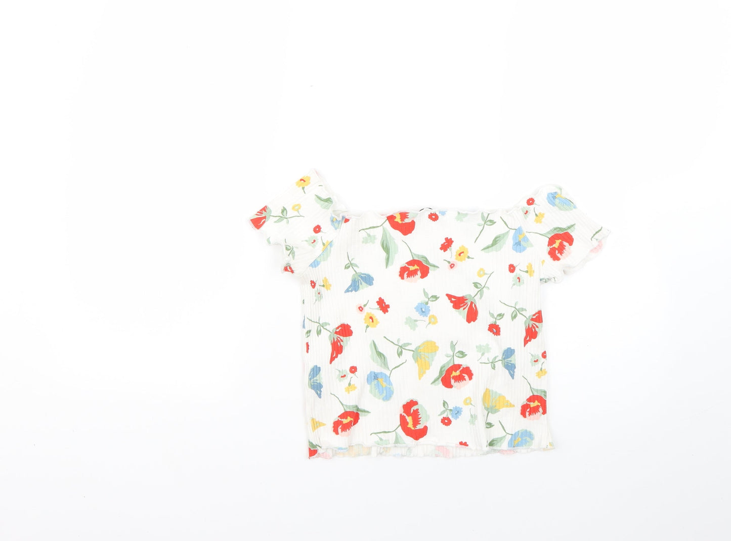 Womens UK Size M Zara Multicoloured Basic Blouse