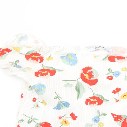 Womens UK Size M Zara Multicoloured Basic Blouse