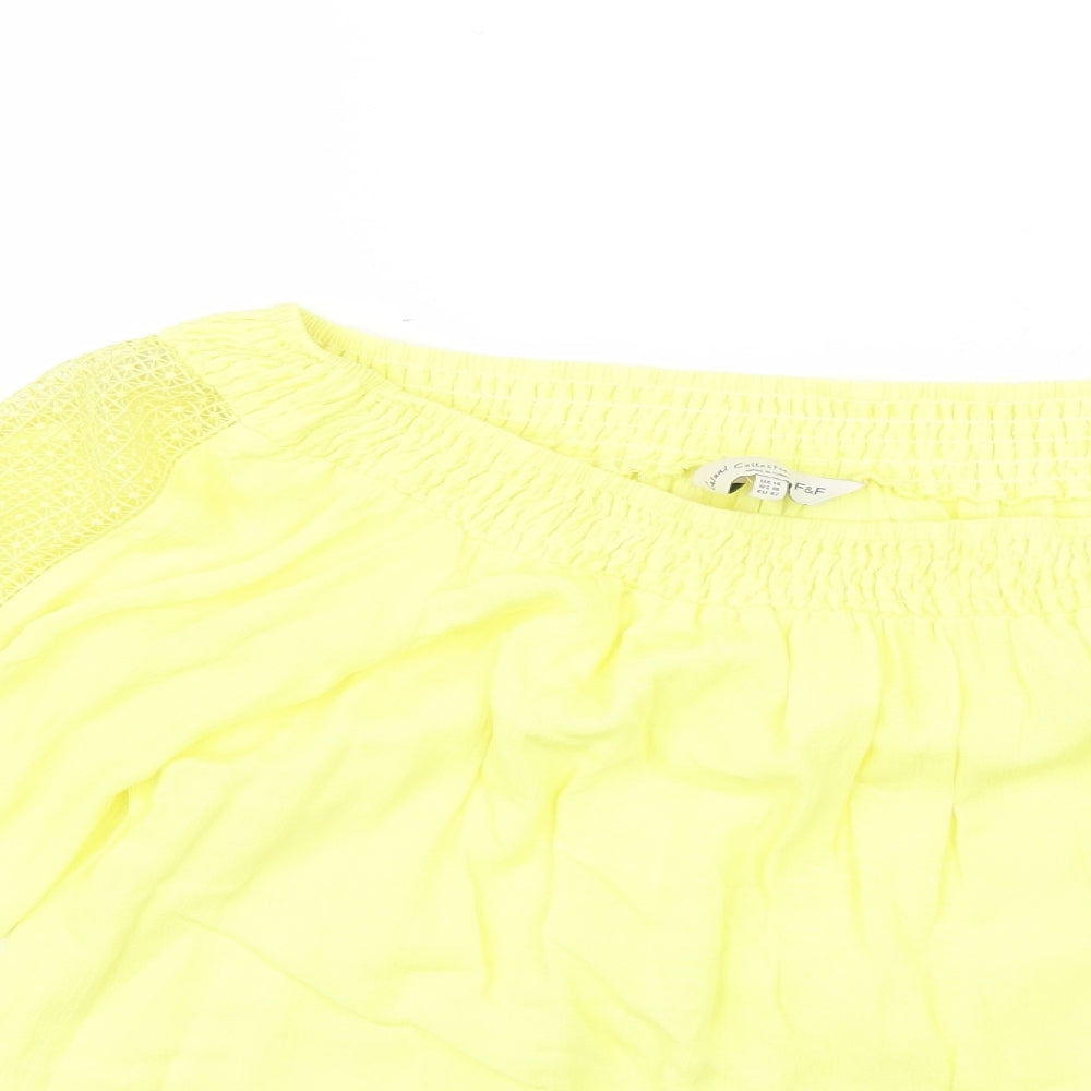 F&F Womens Yellow   Basic Blouse Size 14