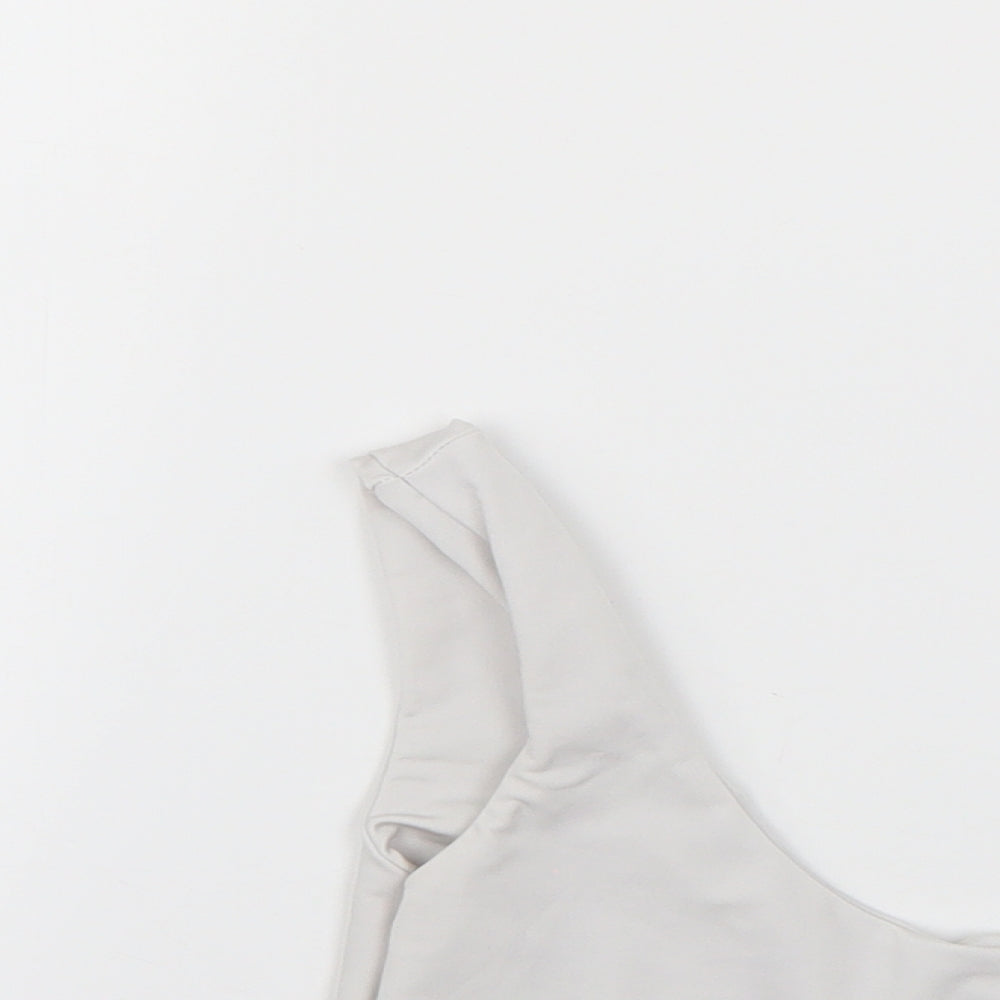 Womens UK Size 10 PRETTYLITTLETHING Grey Basic Blouse