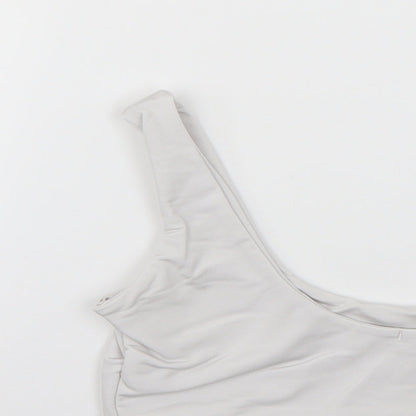 Womens UK Size 10 PRETTYLITTLETHING Grey Basic Blouse