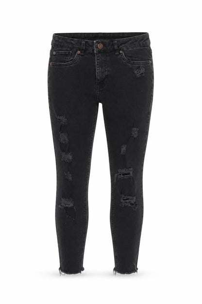 Front view of New Look women’s black skinny jeans, size UK 12, 24-inch leg