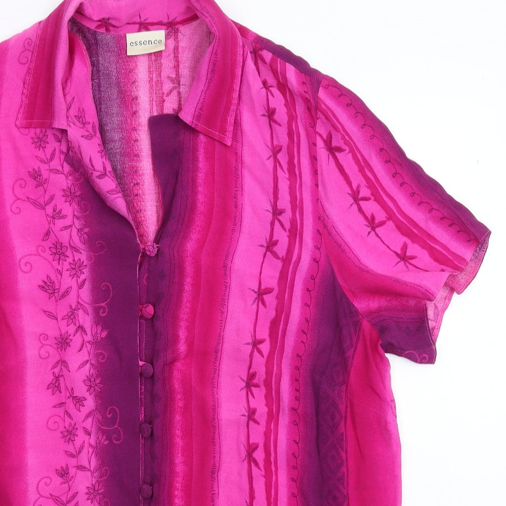 Womens UK Size 18 essence Pink Basic Blouse