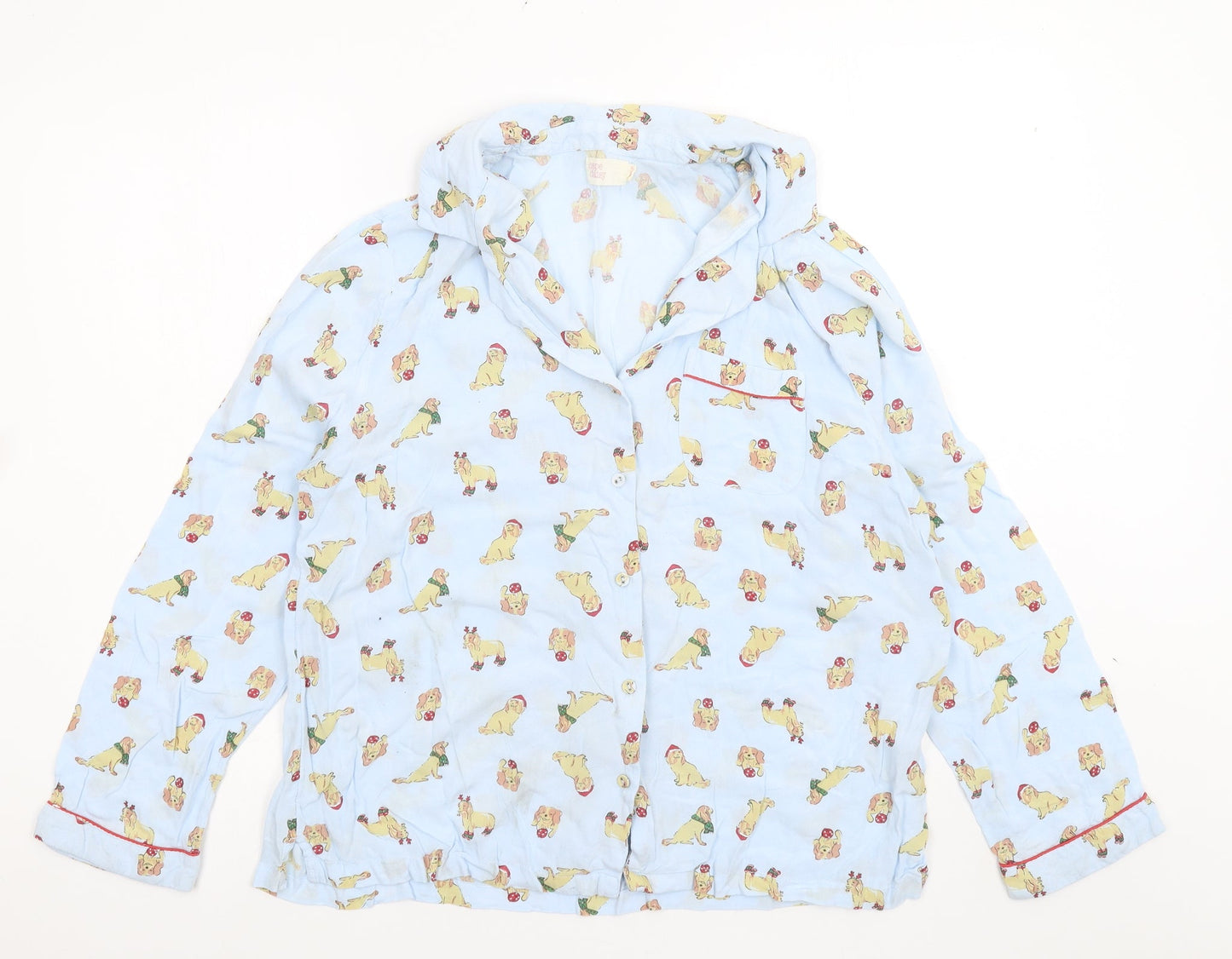 Cape Daisy Womens Blue   Basic Blouse Size 12  - Christmas dog