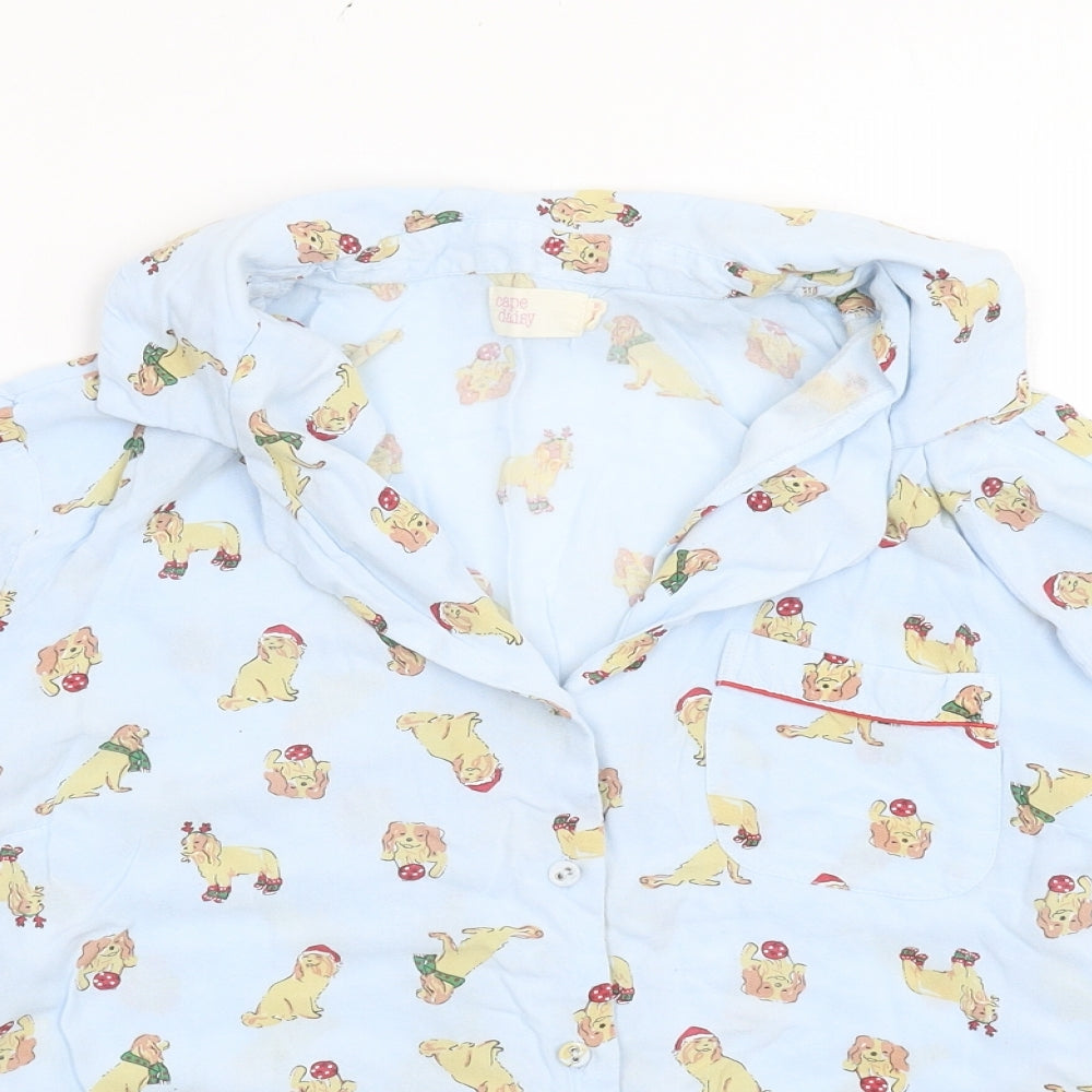 Cape Daisy Womens Blue   Basic Blouse Size 12  - Christmas dog