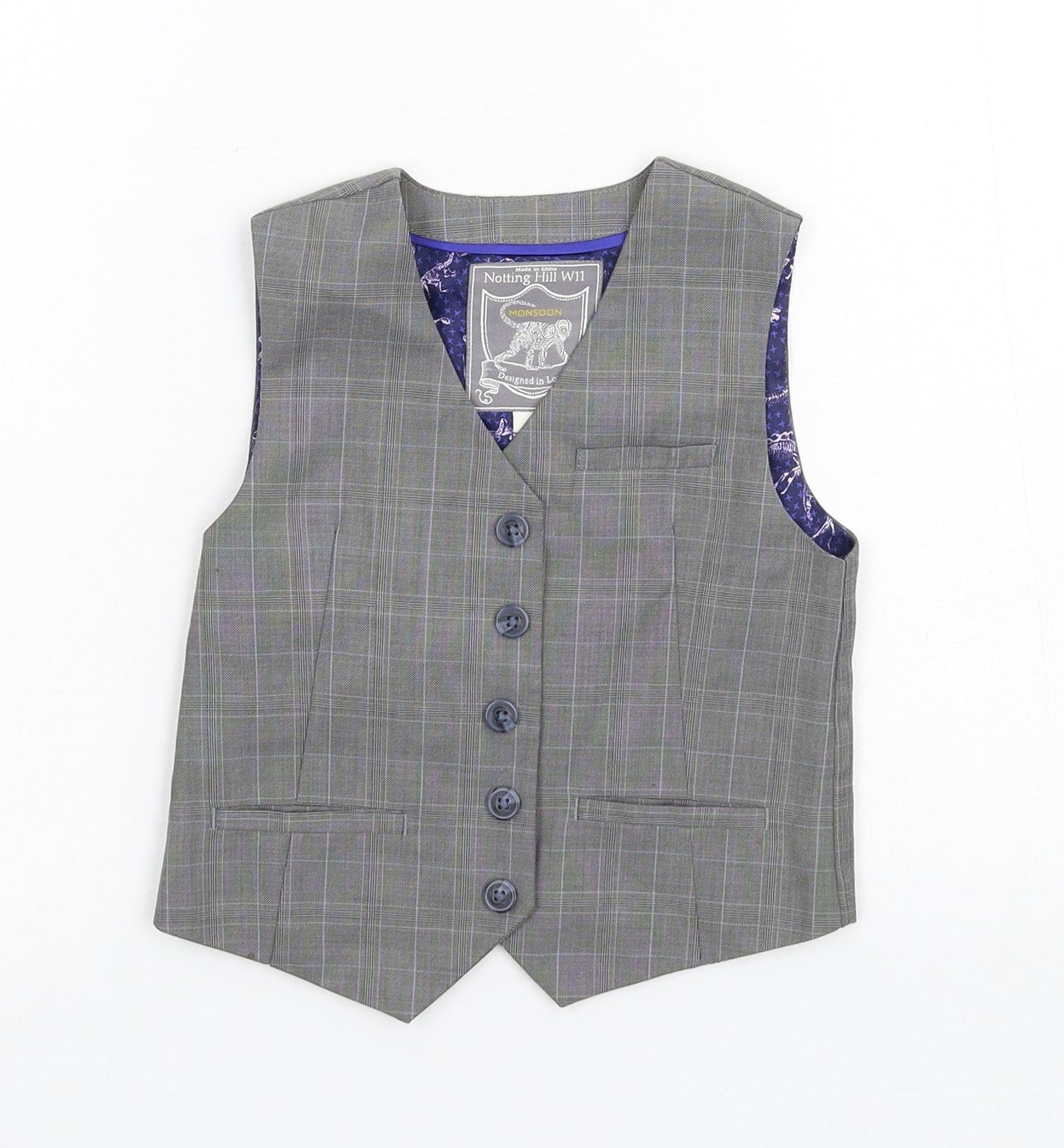 Monsoon Boys Grey   Jacket Waistcoat Size 4 Years