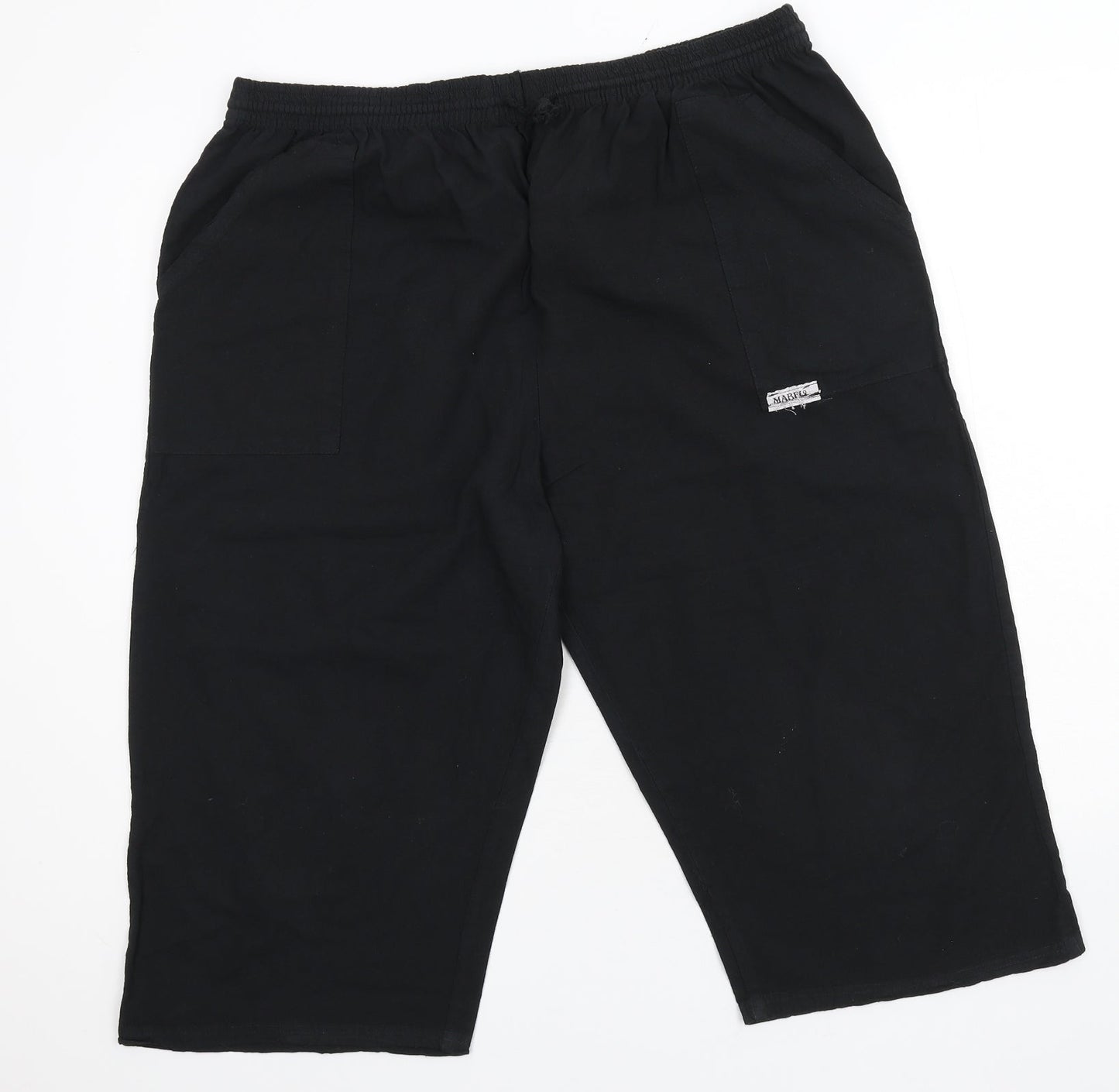Mabel Womens Black   Cropped Trousers Size 2XL L20.5 in