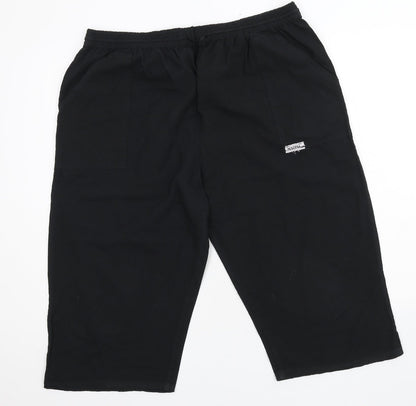 Mabel Womens Black   Cropped Trousers Size 2XL L20.5 in