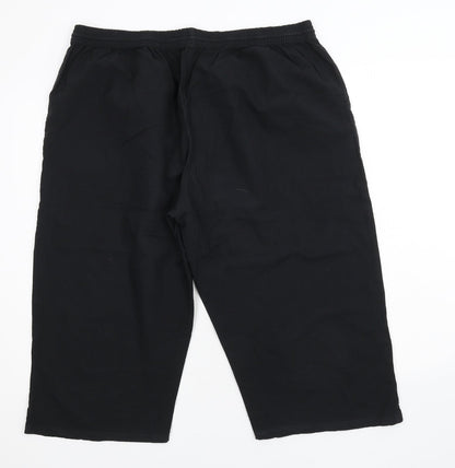 Mabel Womens Black   Cropped Trousers Size 2XL L20.5 in