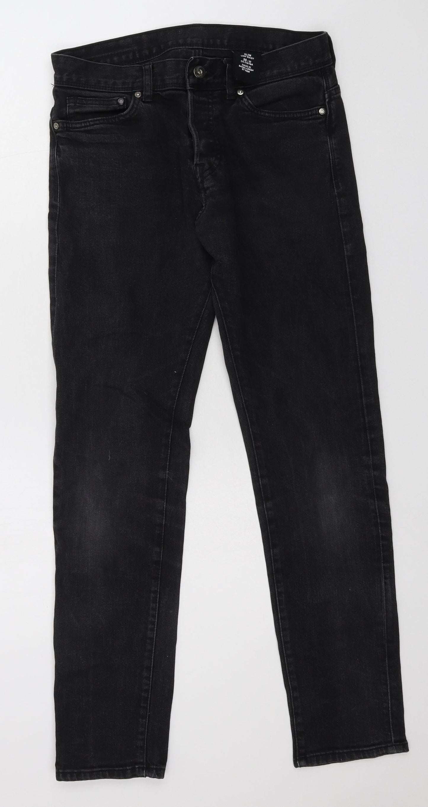 Womens UK Size 30 in H&M Regular Fit Skinny Grey Jeans
