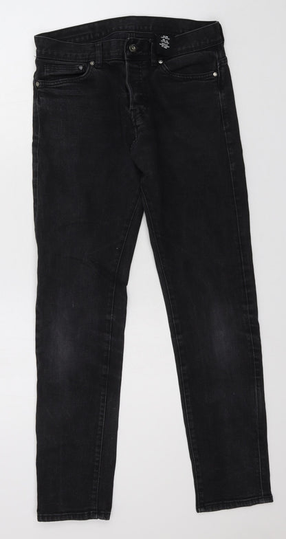 Womens UK Size 30 in H&M Regular Fit Skinny Grey Jeans