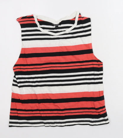 Womens UK Size 10 Topshop Multicoloured Basic Tank