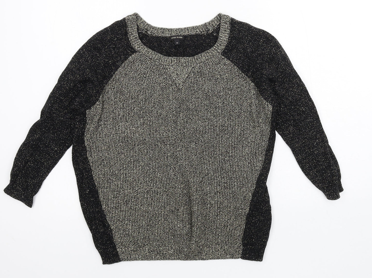 Womens UK Size 10 River Island Black Pullover Jumper
