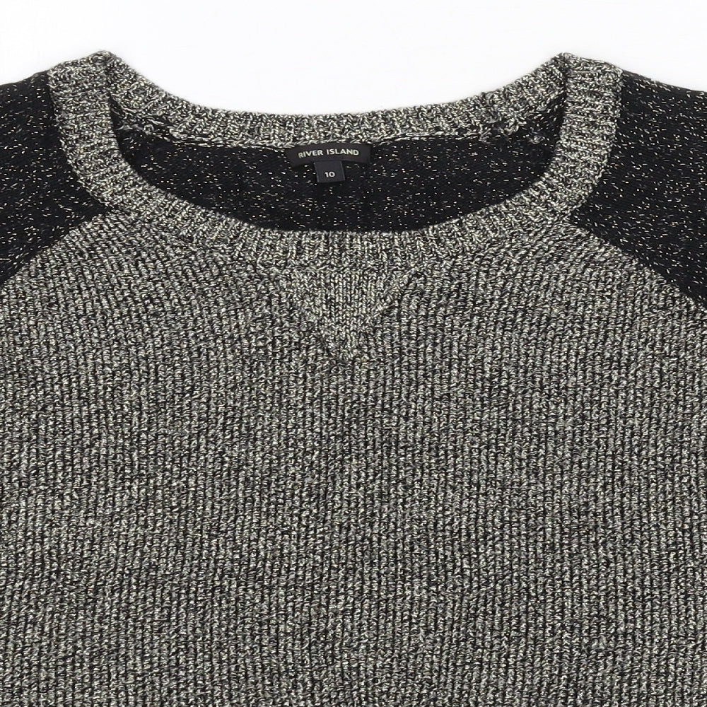 Womens UK Size 10 River Island Black Pullover Jumper